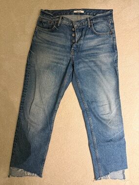 GRLFRND women’s Straight-Leg Denim Jeans - Medium Blue HELENA